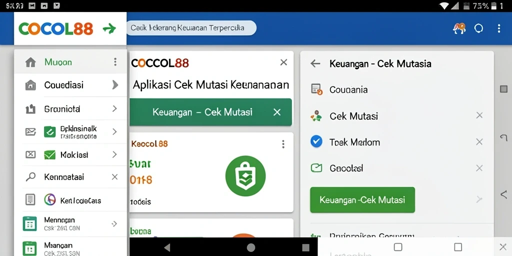 Tampilan antarmuka aplikasi COCOL88 yang sederhana dan informatif.