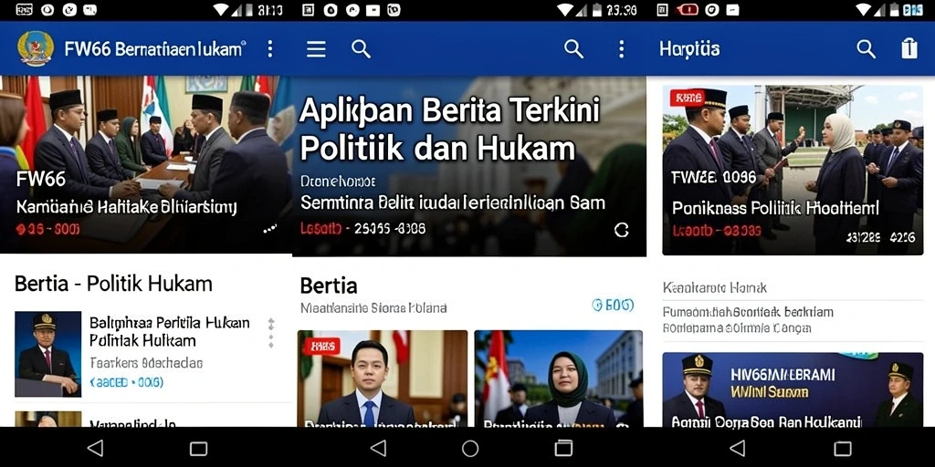 Tampilan antarmuka FW66 dengan berita politik yang menarik.