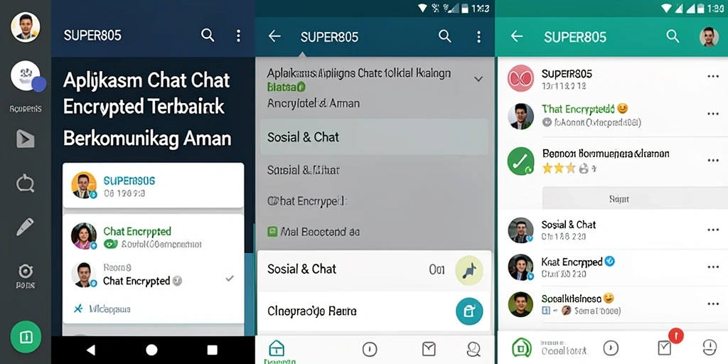 Tampilan antarmuka <strong>SUPER805</strong> yang modern dan fungsional untuk Chat Encrypted.