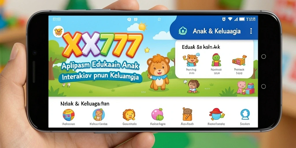 Tampilan antarmuka aplikasi XXX777 yang menarik untuk anak-anak.