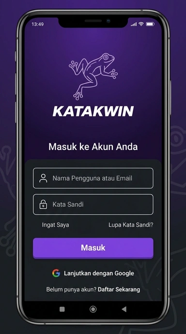 Tampilan halaman login katakwin